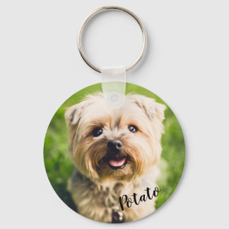 Anpassningsbar Pet Photo & Namn Nyckelring