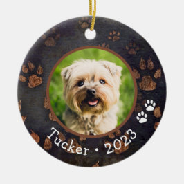 Anpassningsbar Pet Photo Namn Year Ceramic Ornamen Julgransprydnad Keramik