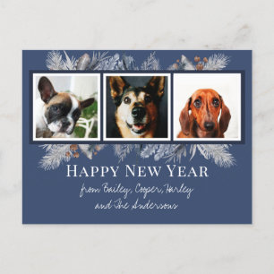 Anpassningsbar Pet Photo New Year vycard Vykort