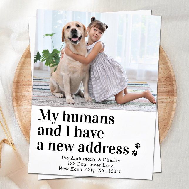 Anpassningsbar Pet Photo Ny adress Family Hund Fly Meddelande (Skapare uppladdad)