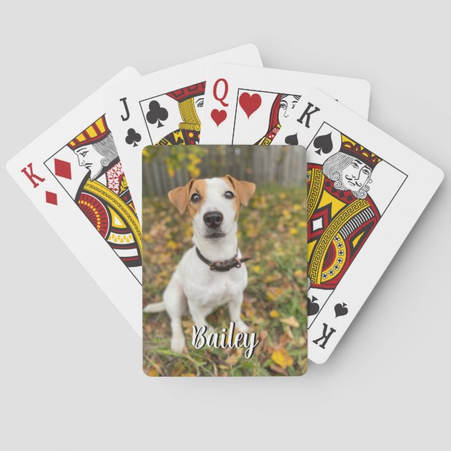 Anpassningsbar Pet Photo Personlig Deck för Djuräl Casinokort (Baksidan)