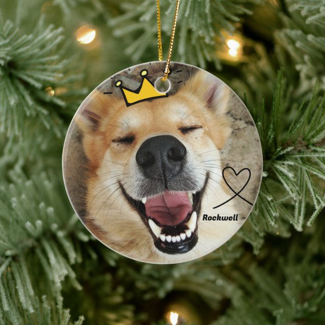 Anpassningsbar Pet Photo Personlig Hund älskare Ke Julgransprydnad Keramik (Träd)