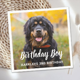 Anpassningsbar Pet Photo Puppy Hund Födelsedagsfes Pappersservett
