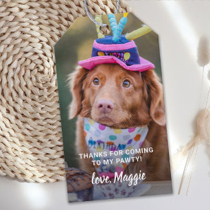Anpassningsbar Pet Photo Puppy Hund Födelsedagsfes Presentetikett