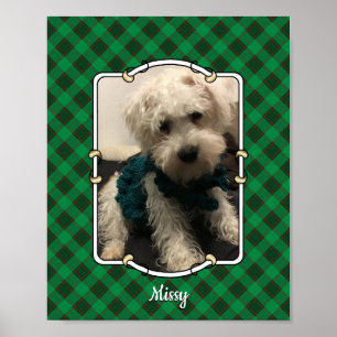 Anpassningsbar Pet Photo Ram Classic Grönt & Red P Poster