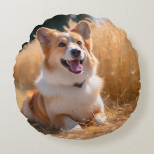Anpassningsbar Pet Photo Rund Kudde