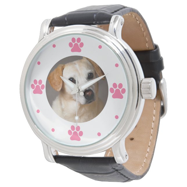 Anpassningsbar Pet Photo Tassar Personlig Watch Armbandsur (Vinklad)