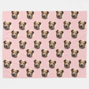 Anpassningsbar Pet Photo Throw Blanket Fleecefilt