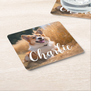 Anpassningsbar Pet Photo Underlägg Papper Kvadrat