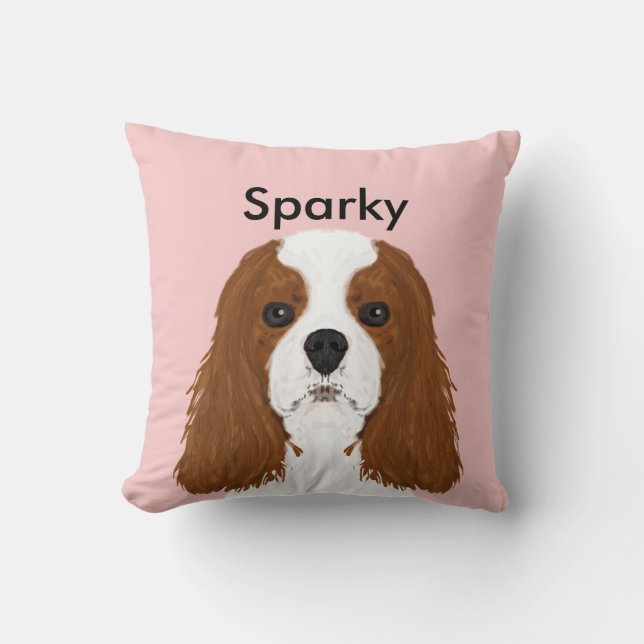 Anpassningsbar Pet Pillow Cavalier Kung Charles sp Kudde (Framsida)
