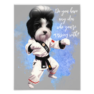 Anpassningsbar Pet Porträtt, Funny Karate Shih Tzu Fototryck