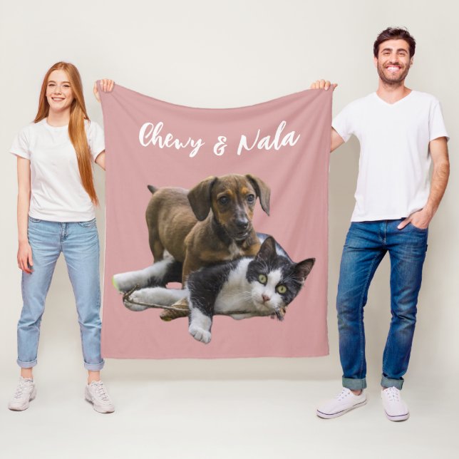 Anpassningsbar Pet Porträtt Gift - Personlig Hund  Fleecefilt (På plats)