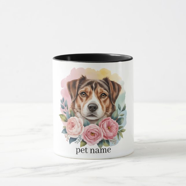 Anpassningsbar Pet Porträtt Mugg - Personlig Hund  (Center)