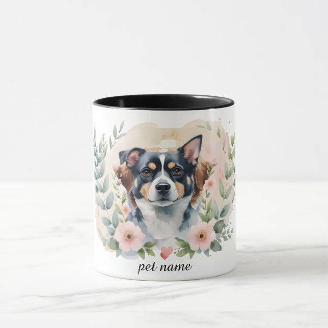 Anpassningsbar Pet Porträtt Mugg - Personlig Hund  (Center)
