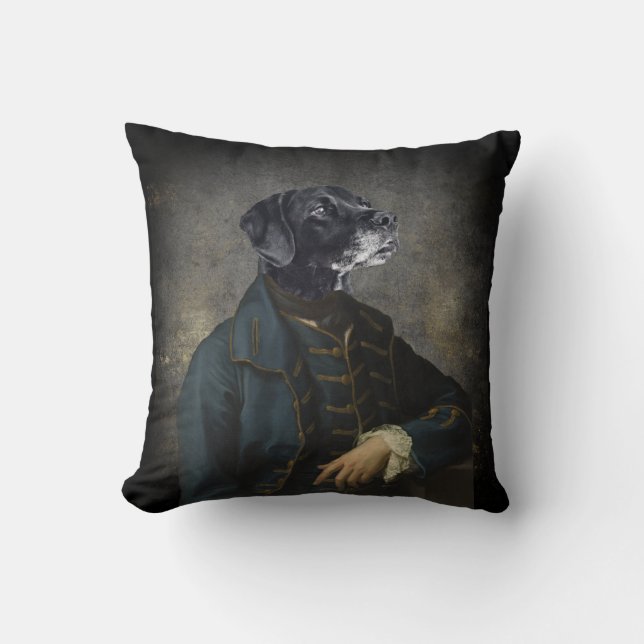 Anpassningsbar Pet Porträtt Painting Admiral Doggo Kudde (Framsida)