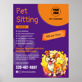 Anpassningsbar Pet Sitta Business Poster