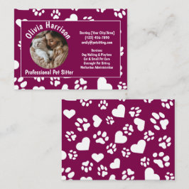 Anpassningsbar Pet Sitter Affärskort - Garnet Red Visitkort