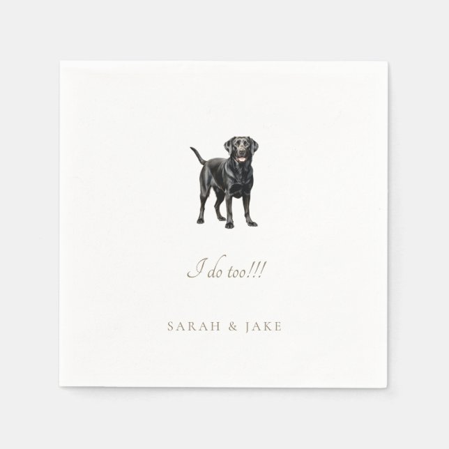 Anpassningsbar Pet Svart lab ständiga Bröllop Napk Pappersservett (Framsidan)