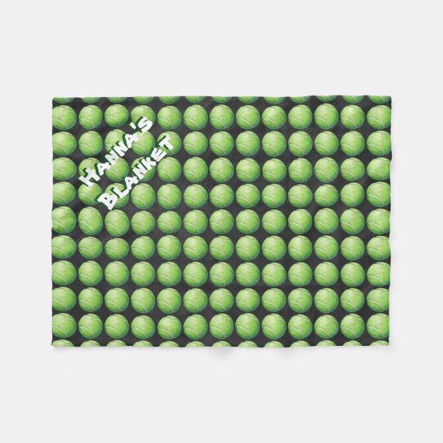 Anpassningsbar Pet Tennis Boll Mönster Fleecefilt (Framsidan (Horisontell))