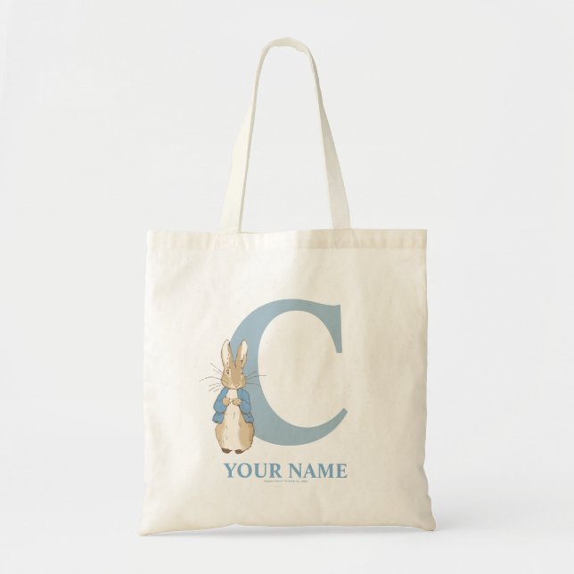 Anpassningsbar Peter Rabbit - Brev C Tote Bag Tygkasse (Framsidan)