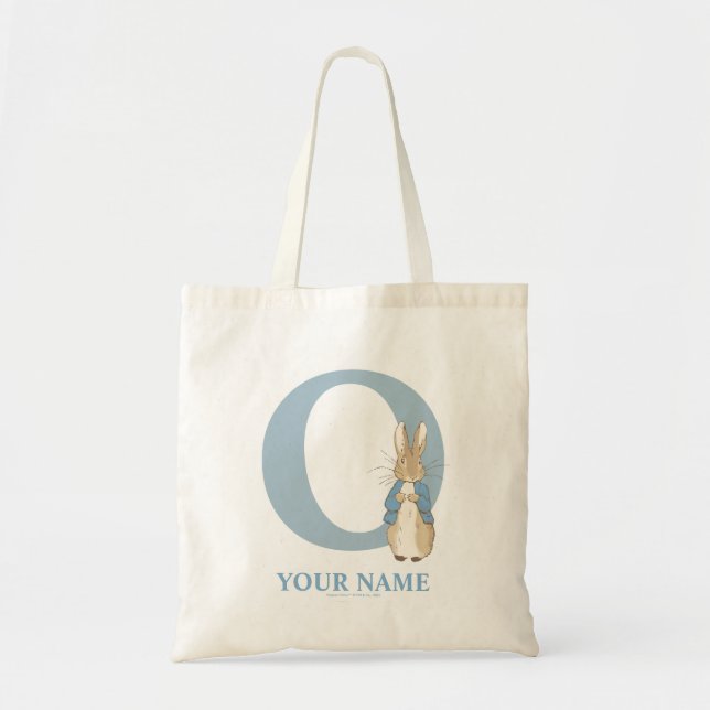 Anpassningsbar Peter Rabbit - Brev O Tote Bag Tygkasse (Framsidan)