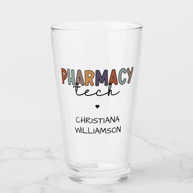 Anpassningsbar Pharmacy Tech Retro Pharmacy Techni Glaskopp (Framsida)