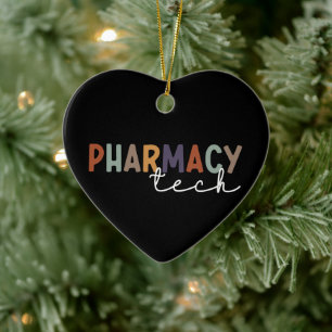 Anpassningsbar Pharmacy Tech Retro Pharmacy Techni Julgransprydnad Keramik