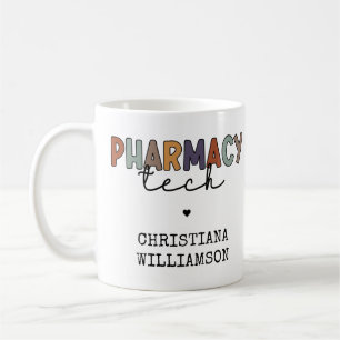 Anpassningsbar Pharmacy Tech Retro Pharmacy Techni Kaffemugg