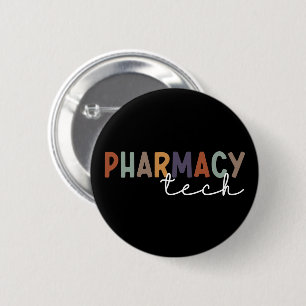 Anpassningsbar Pharmacy Tech Retro Pharmacy Techni Knapp
