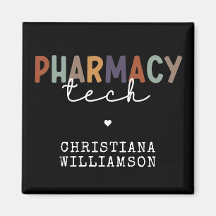 Anpassningsbar Pharmacy Tech Retro Pharmacy Techni Magnet