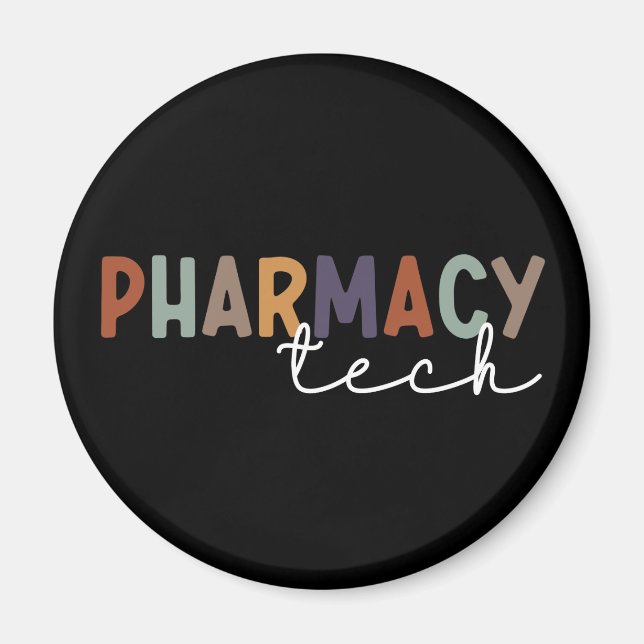 Anpassningsbar Pharmacy Tech Retro Pharmacy Techni Magnet (Framsidan)