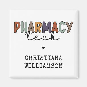 Anpassningsbar Pharmacy Tech Retro Pharmacy Techni Magnet