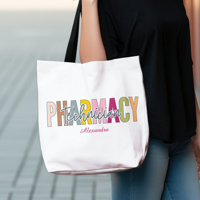 Anpassningsbar Pharmacy Technician Bold Rainbow Le Tygkasse (Skapare uppladdad)