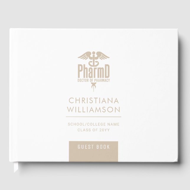 Anpassningsbar PharmD Doktor of Pharmacy Studentfe Gästböcker (Framsida)