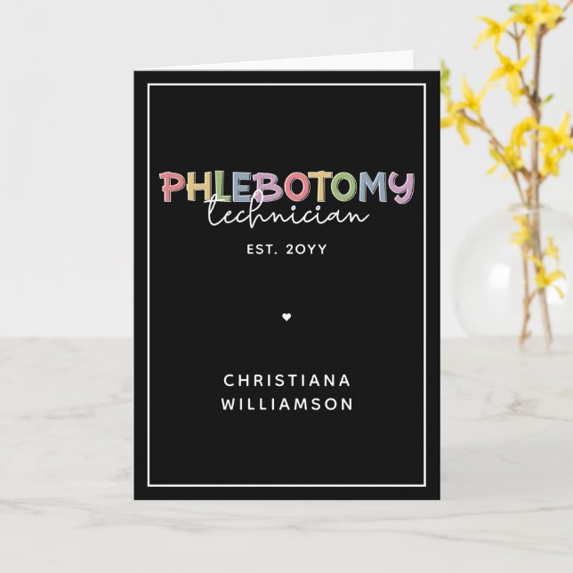 Anpassningsbar Phlebotomy Technician PBT Phlebotom Kort (Gul blomma)