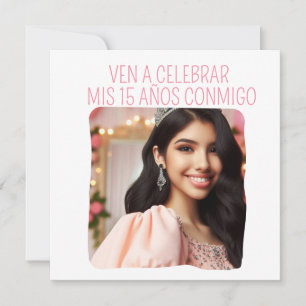 Anpassningsbar Photo 15:e födelsedagen Mis Quince Inbjudningar
