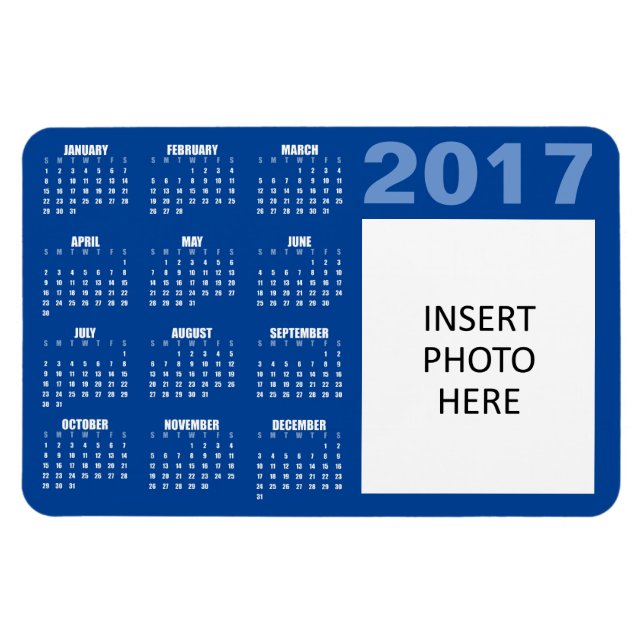 Anpassningsbar Photo 2017 Calendar Magnet (Horisontell)
