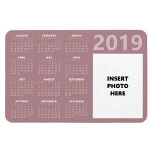 Anpassningsbar Photo 2019 Calendar Magnet - Dusty 