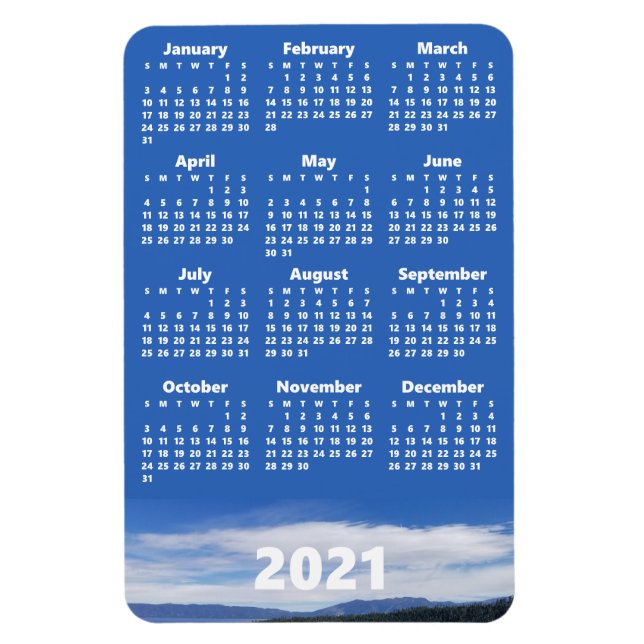 Anpassningsbar Photo 2021 Calendar | Vittext Portr Magnet (Vertikal)