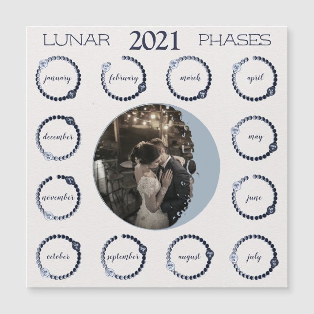 Anpassningsbar Photo 2021 Lunar Phases Magnetic Ca (Framsida)