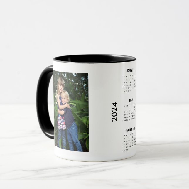 Anpassningsbar Photo 2024 Calendar Mugg (Framsida vänster)