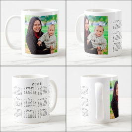 Anpassningsbar Photo 2026 Calendar Coffee Mugg