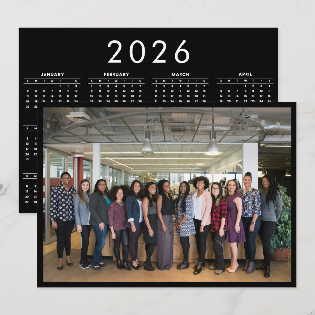 Anpassningsbar Photo 2026 Year Calendar Calendar Julkort (Fram/baksida)