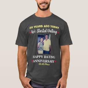 Anpassningsbar Photo 20 Years Dating Anniury Coupl T Shirt