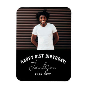 Anpassningsbar Photo 21st Birthday Party Memory Ke Magnet