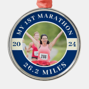 Anpassningsbar Photo 26.2 Min första maraton Julgransprydnad Metall