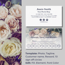 Anpassningsbar Photo 2 Tier Rewards Florist Lojalitetskort