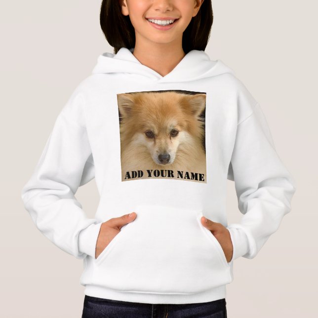 Anpassningsbar Photo Add your Name Personlig pet H T Shirt (Framsida)