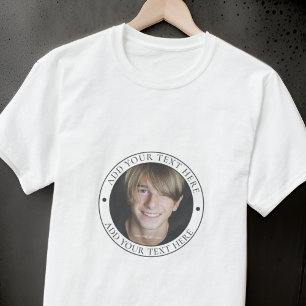 Anpassningsbar Photo Add your own Text Badge T Shirt