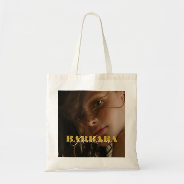 Anpassningsbar Photo and Namn Dubbla Sided Tote Ba Tygkasse (Framsidan)